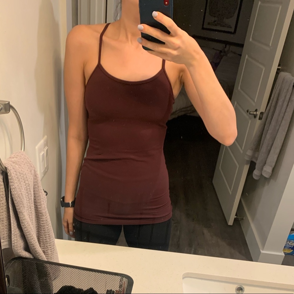 Maroon Lululemon Power Y l Tank